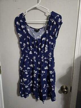 by & by Navy Floral Tie-Front Mini Dress